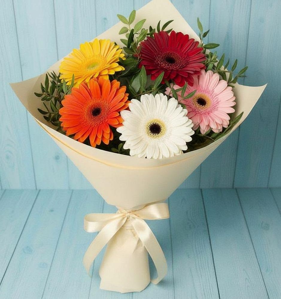 Букет цветов из: Герберы в Грушевской