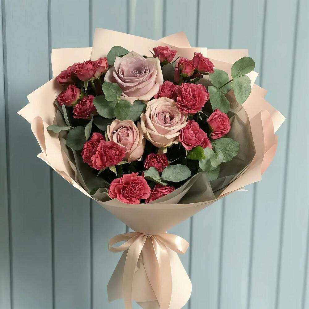 Букет цветов из: Гвоздики и Розы в Грушевской