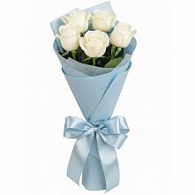 Букет 5 Белых роз Проуд в Грушевской