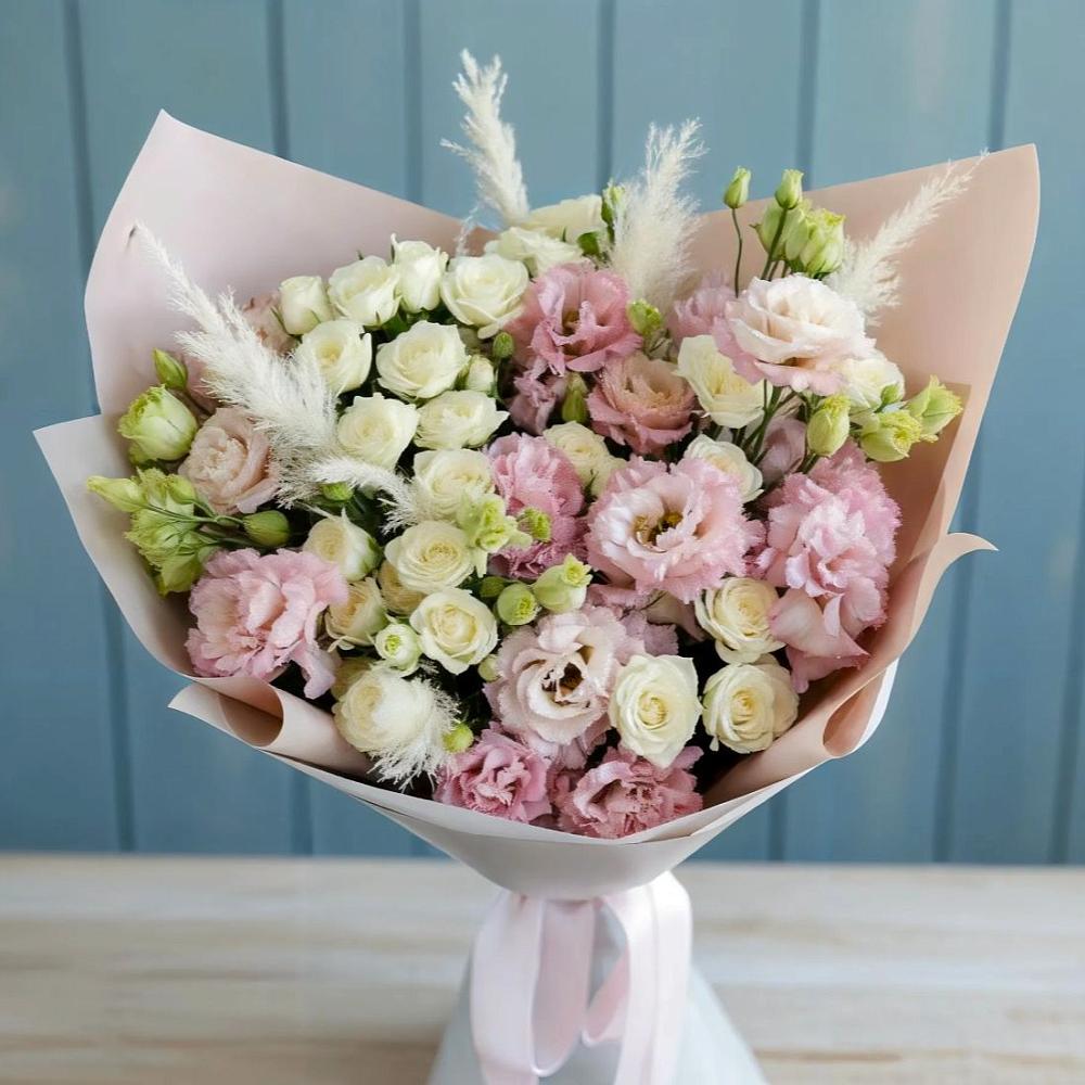 Букет цветов из: Альстромерии и Розы в Грушевской