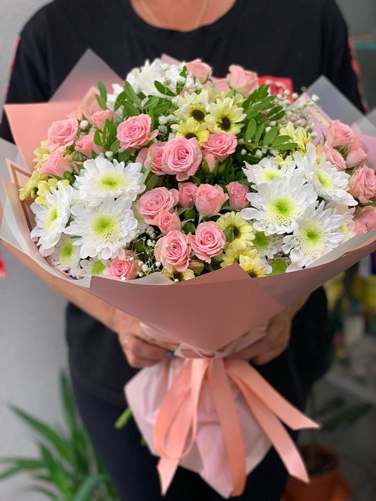 Букет цветов из: Розы и Хризантемы в Грушевской