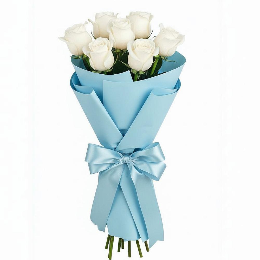 Букет 7 белых роз Проуд в Грушевской