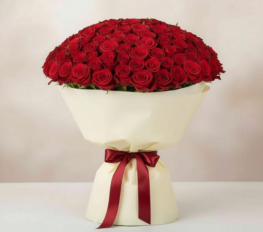 Букет 101 Красная роза Милано в Грушевской
