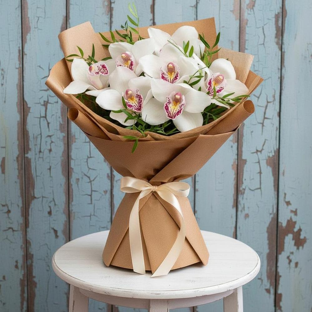 Букет цветов из: Орхидеи и Розы в Грушевской