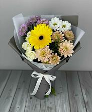Букет цветов из:  Розы, Герберы и Хризантемы #REPLACE_PRED# Грушевской
