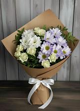 Букет цветов из:  Хризантемы и Розы в Грушевской