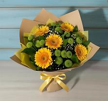 Букет цветов из:  Герберы и Хризантемы в Грушевской