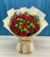 Букет цветов из:  Розы и Хризантемы в Грушевской