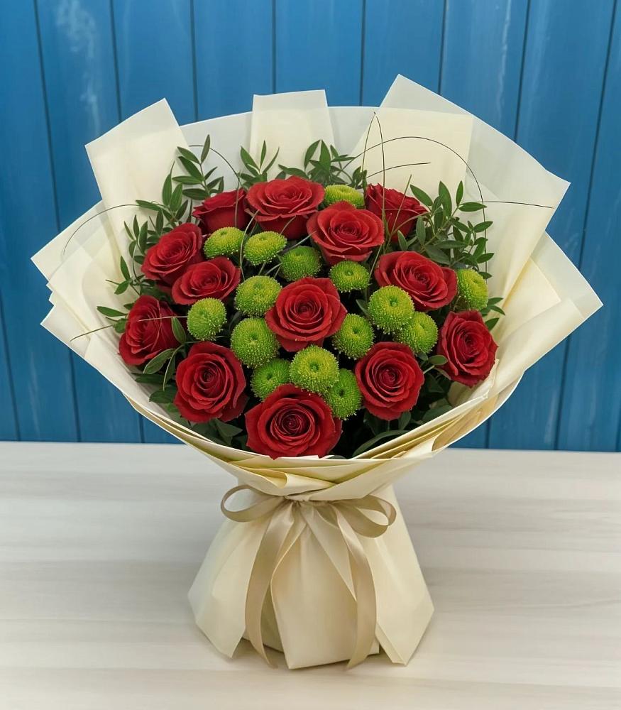 Букет цветов из: Розы и Хризантемы в Грушевской